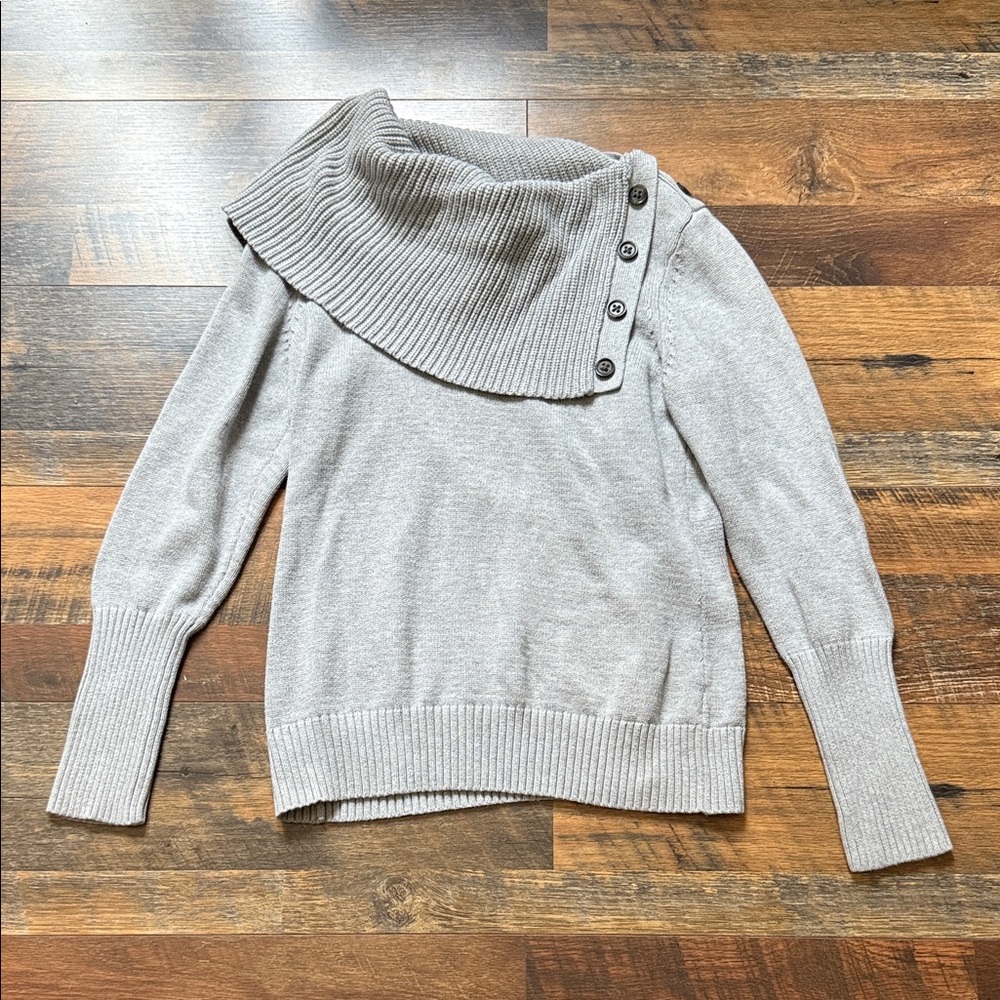 Banana Republic Light Gray Off-Shoulder Sweater